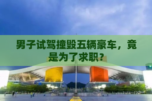 男子试驾撞毁五辆豪车，竟是为了求职？