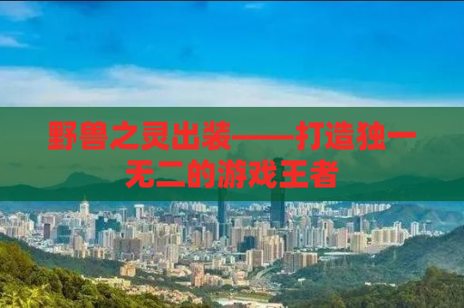野兽之灵出装——打造独一无二的游戏王者