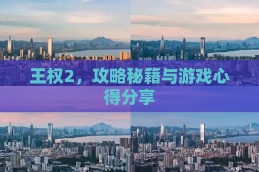 王权2，攻略秘籍与游戏心得分享