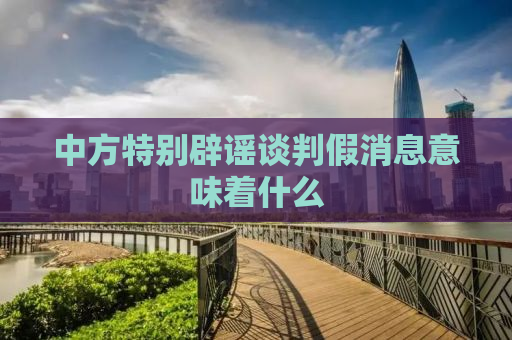 中方特别辟谣谈判假消息意味着什么