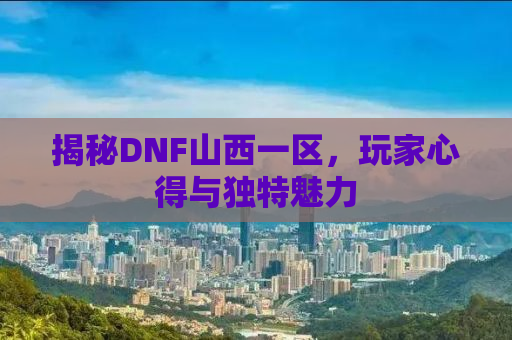 揭秘DNF山西一区，玩家心得与独特魅力