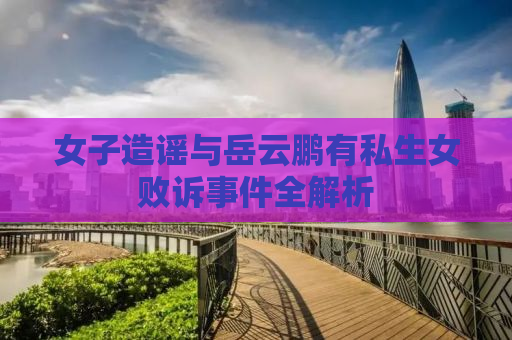 女子造谣与岳云鹏有私生女败诉事件全解析