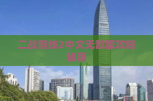 二战前线2中文无敌版攻略秘籍